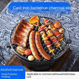 Old-fashioned Cast Iron Fire Pits Indoor Brazier Rack Outdoor Heaters Camping Furnace Grill Stand Home Carbon Fired Tea Stove