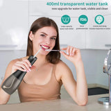 Oral Irrigator Portable Water Flosser Rechargeable 5 Modes IPX7 400ML Dental Water Jet for Cleaning Teeth