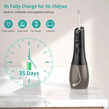 Oral Irrigator Portable Water Flosser Rechargeable 5 Modes IPX7 400ML Dental Water Jet for Cleaning Teeth