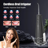 Oral Irrigator USB Rechargeable Water Flosser Portable Dental Water Jet 300ML Water Tank Waterproof Teeth Cleaner