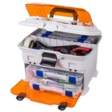Outdoors T4P Pro Multiloader, Portable Fishing & Tackle Storage Box with Zerust Anti-Corrosion Technology, White/Orange