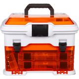 Outdoors T4P Pro Multiloader, Portable Fishing & Tackle Storage Box with Zerust Anti-Corrosion Technology, White/Orange