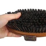 Oval Harness Comb for Harness Care, Harness Care, De-fluffing Brush, Wooden Horse Hair, Sweat Cleaning Brush, Shedding Massage