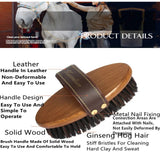 Oval Harness Comb for Harness Care, Harness Care, De-fluffing Brush, Wooden Horse Hair, Sweat Cleaning Brush, Shedding Massage