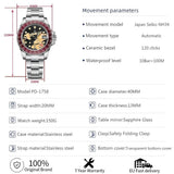 PAGANI DESIGN PD-1758 Japan NH34 GMT Watch Sapphire Glass Automatic Watch 100M Waterproof Stainless Men Mechanical Watches