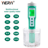 PH Meter Tds Tester Digital ORP EC Salinity H2 S.G Spa Aquarium Water Test Tool Solution Fertilizer Resistivity Test Instruments