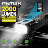 PHMAX Bike Light 2000LumensUSB Rechargeable Led 10000 MAh Mountain Bike Lamp Power Display Bicycle Headlight