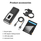 PHMAX Bike Light 2000LumensUSB Rechargeable Led 10000 MAh Mountain Bike Lamp Power Display Bicycle Headlight