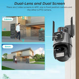 PIX-LINK A25 IP Camera 6MP 4K Dual Lens PTZ Wifi Camera Indoor Waterproof Security Video Surveillance Camera Police Light Alarm