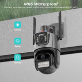 PIX-LINK A25 IP Camera 6MP 4K Dual Lens PTZ Wifi Camera Indoor Waterproof Security Video Surveillance Camera Police Light Alarm