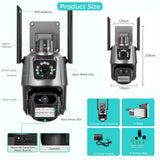 PIX-LINK A25 IP Camera 6MP 4K Dual Lens PTZ Wifi Camera Indoor Waterproof Security Video Surveillance Camera Police Light Alarm