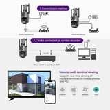 PIX-LINK P11-90 WiFi Camera 9MP 4K Security Cam 8X Zoom Video Surveillance 3 Lens Dual Screen CCTV ICsee NVR Alexa Camera P2P