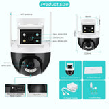 PIX-LINK SC05 2MP Wifi Camera Dual Screen Dual Lens PTZ Security CCTV Video Surveillance Camera Police Light Alarm V380