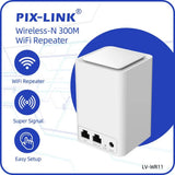 PIX-LINK-WR11 Wireless WiFi Repeater 300mbps Network WiFi Extender Remote Wifi Signal Amplifier Routing Signal Extender Access