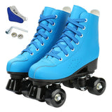 PU Leather Roller Skates Skating Shoes 4-wheel Skates Sliding Inline Quad Skates Sneakers Rollers Shoes with Wheels Flashing