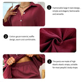 Pajamas For Women Pajama Sets Short Sleeve Button Down Shirts And Shorts Sleepwear Suit Women Soft Gauze Cotton Pijama Homewear