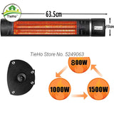 Patio Heater Electric Infrared Heating Home Garden Indoor Outdoor Waterproof Electric Heater with Remote Control Wall-Mounted