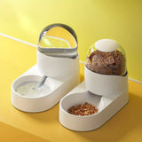 Pet Automatic Feeder Water Dispenser Set, Gravity Cat Food Container Pet Water Drinking Feeder, Self Feeding Station