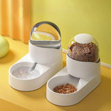 Pet Automatic Feeder Water Dispenser Set, Gravity Cat Food Container Pet Water Drinking Feeder, Self Feeding Station