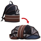 Pet Carrier Backpack Bag Small Dog Cat Transparent Expandable Breathable Walking Outdoor Travel Products Puppy Kitty Strollers