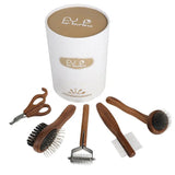 Pet Comb Nail Clipper Set Wood Stainless Steel Dog Hair Remove Brush Pet Nail Trimmer Tool Pet Hair Care Cleaning Supplies Set