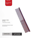 Pet Comb Stainless Steel Straight Comb Dog Cat Beauty Colorful Steel Comb Large Dog Knot Comb Lightweight And Wear-resistant