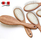 Pet Grooming Rosewood Oval Handle Comb Brush Stainless Steel Pins Detangling for Show Dogs & Cats Accessories