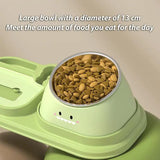 Pet Slower Feeder Non-Slip Stainless Steel Cat Bowl Dog Slow Feeders With Water Bottle Suitable For Pets Cervical Protection