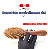 Pet wood needle handle comb beech mesh+rosewood massage comb