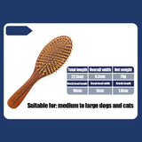 Pet wood needle handle comb beech mesh+rosewood massage comb