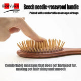 Pet wood needle handle comb beech mesh+rosewood massage comb