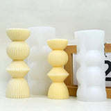 Pillar Candle Mold  Vintage Striped Geometric Roman Colum Candle Mold Creative DIY Epoxy Resin Casting Unique Candle Molds