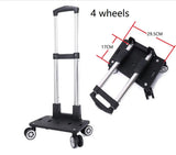 Portable 4/5 Wheel Trolley Rack Aluminum Alloy Foldable Pullling Rod Carrier for Student Backpack Pet Bag Load Bearing 15kg