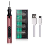Portable Electric Nail Drill Machine Rechargeable Mini Engraving Pen Kit For Manicure Removing Nail Polish Etching Carve Tool