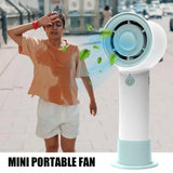 Portable Fan Small Desk Fan USB Rechargeable Mute Fan Handheld 3 Wind Speed Adjustable For Outdoor Indoor Commute Office Travel