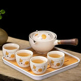 Portable Travel Tea Set Portable Gongfu Rotatable Ceramic Teapot Outdoor Tea Accessories For Elegant Atmosphere For Restaurants
