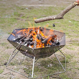 Portable Wood Stove Brazier, Camping Fire Wood Heater, Folding Barbecue BBQ Grill Stand, Outdoor Camping