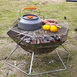 Portable Wood Stove Brazier, Camping Fire Wood Heater, Folding Barbecue BBQ Grill Stand, Outdoor Camping