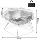 Portable Wood Stove Brazier, Camping Fire Wood Heater, Folding Barbecue BBQ Grill Stand, Outdoor Camping