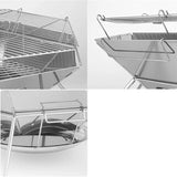 Portable Wood Stove Brazier, Camping Fire Wood Heater, Folding Barbecue BBQ Grill Stand, Outdoor Camping