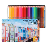 Professional 36 Colorful Water Soluable Watercolor Pencil Set Brush Wood School Supplies Plomo De Color En Agua