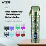 Professional Mens Hair Clippers Zero Gapped Cordless Hair Trimmer Rechargeable LED Display Electric Razor Haircut Grooming Kit