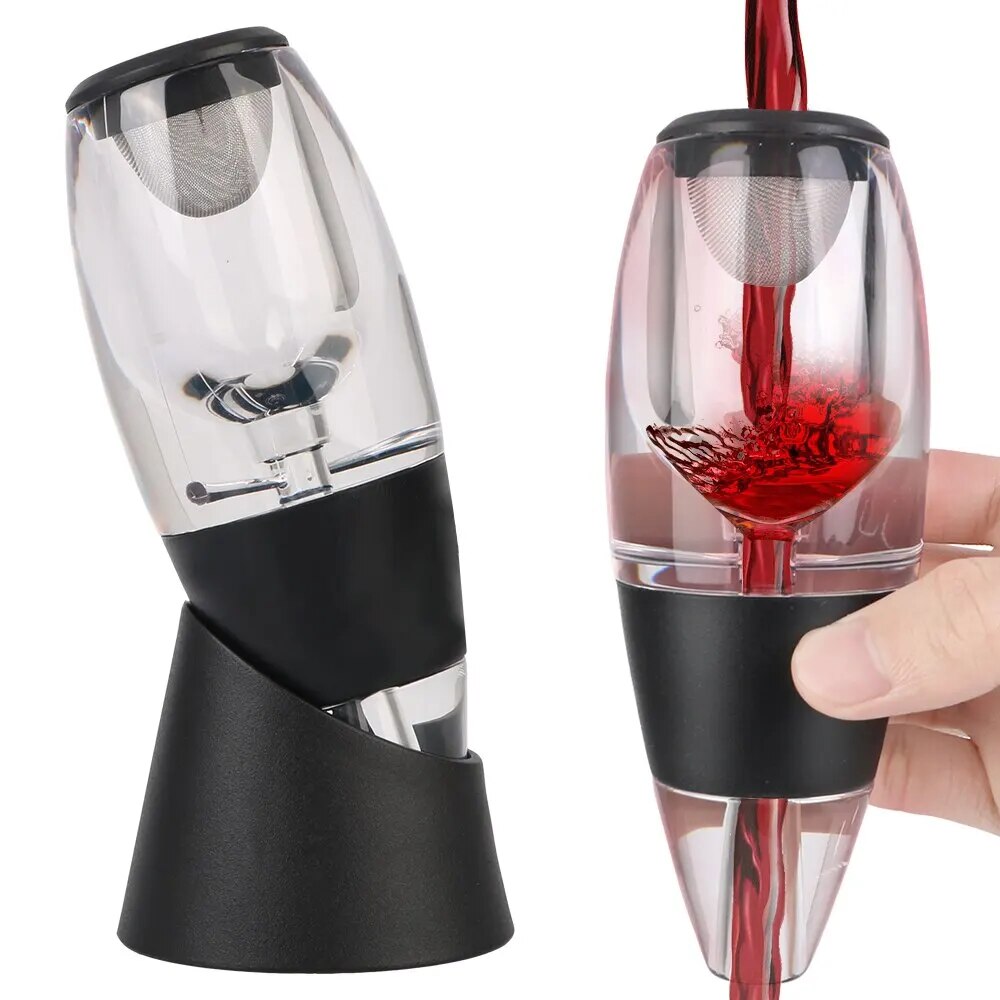 Professional Wine Decanter Pourer With Filter and Base Quick Sobering Red Wine Whisky Aerator Dispenser For Bar Party Kitchen