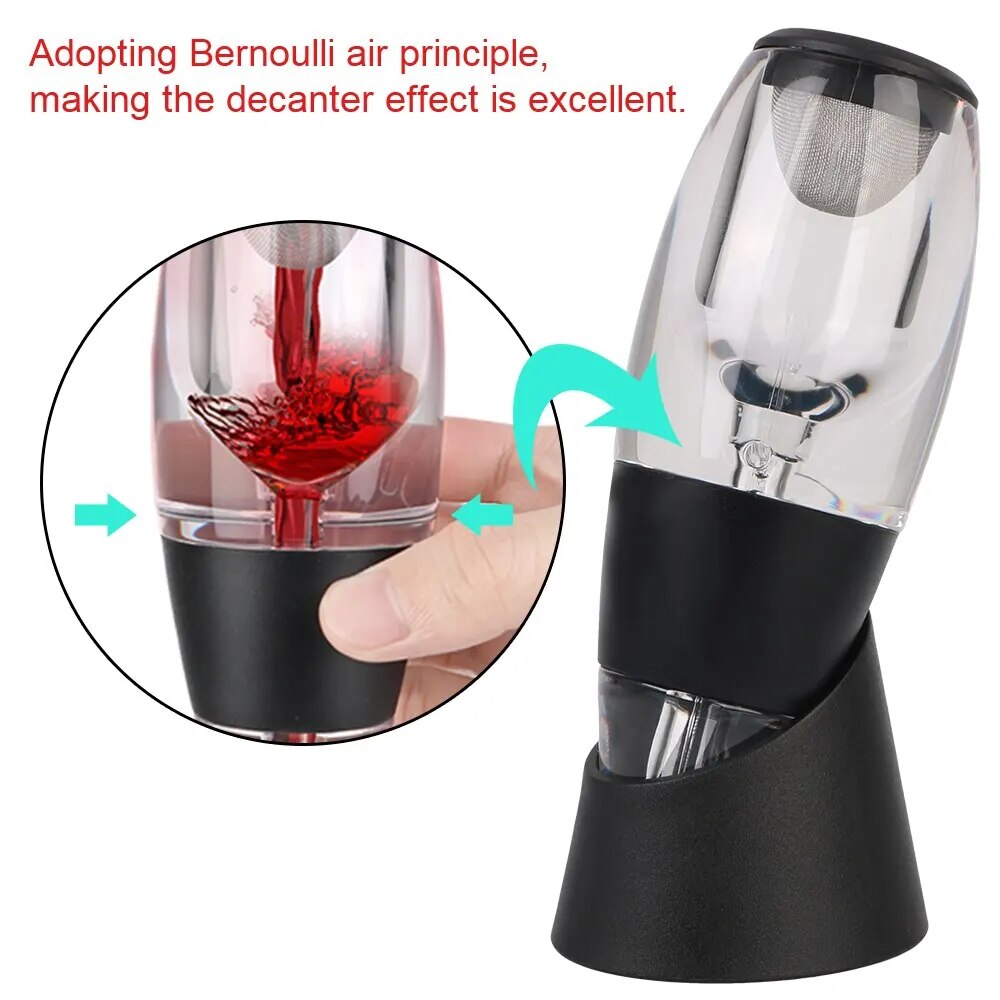 Professional Wine Decanter Pourer With Filter and Base Quick Sobering Red Wine Whisky Aerator Dispenser For Bar Party Kitchen