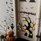 Pumpkin Window Stickers Horrible Self-adhesive Door Decals Party Supplies For Living Room Bedroom Home And Apartment