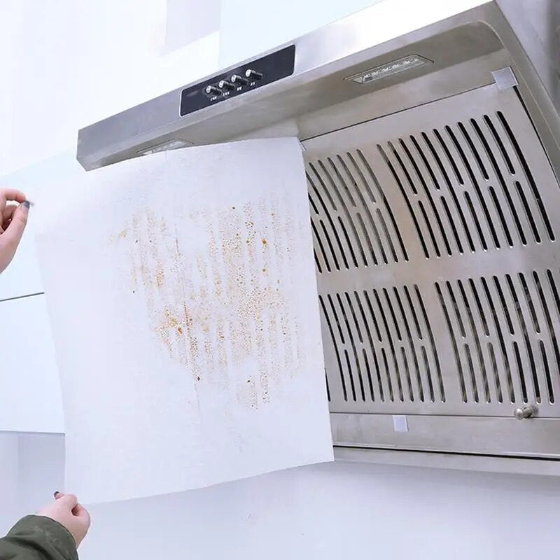 Range Hood Filter Paper 10m Non-woven Oil Absorbing Sheets With 8 Magnets Kitchen Hood Filter Paper Universal Hood Filter Fan