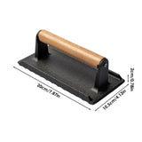 Rectangular Grill Press Cast Iron Heavy-Duty Steak Weight Press With Wooden Handle BBQ And Cooking Accessories For Travel