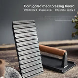 Rectangular Grill Press Cast Iron Heavy-Duty Steak Weight Press With Wooden Handle BBQ And Cooking Accessories For Travel