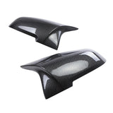 Replaceable Cowhorn Reverse Rearview Mirror Shell With Carbon Grain Painted Bright Black Suitable For Bmw 1 2 3 4 Series F20 F30