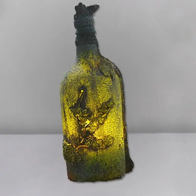 Resin Castle Decor Wine Bottle Shape Castle Sculpture Decor Portable Outdoor Garden Statues Figurines For Porch Lawn Yard